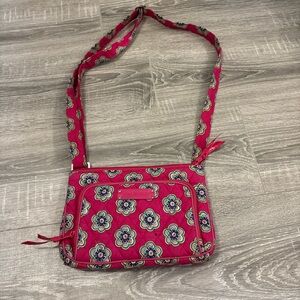 Vera Bradley Pink and White Floral Crossbody Bag